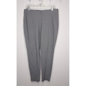 Chico's Ankle Pants White Black Printed Stretch‎ Pull-on Flat Front Size 2 Large